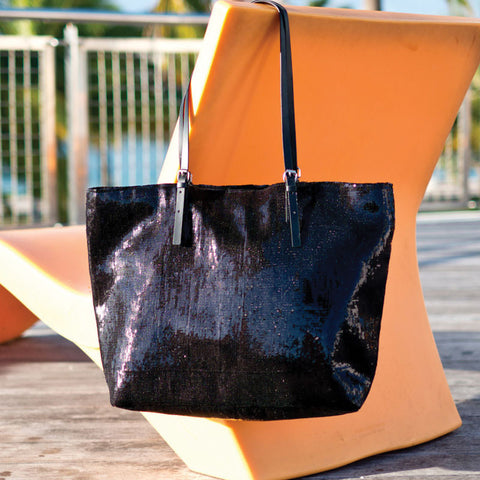 Large Sequined Tote – Black